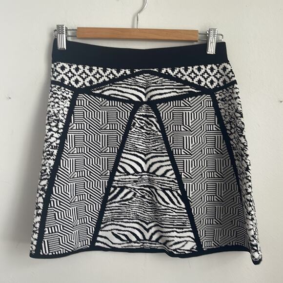 Parker A-line knit sweater geometric pattern pull on mini skirt sz S - Picture 6 of 6